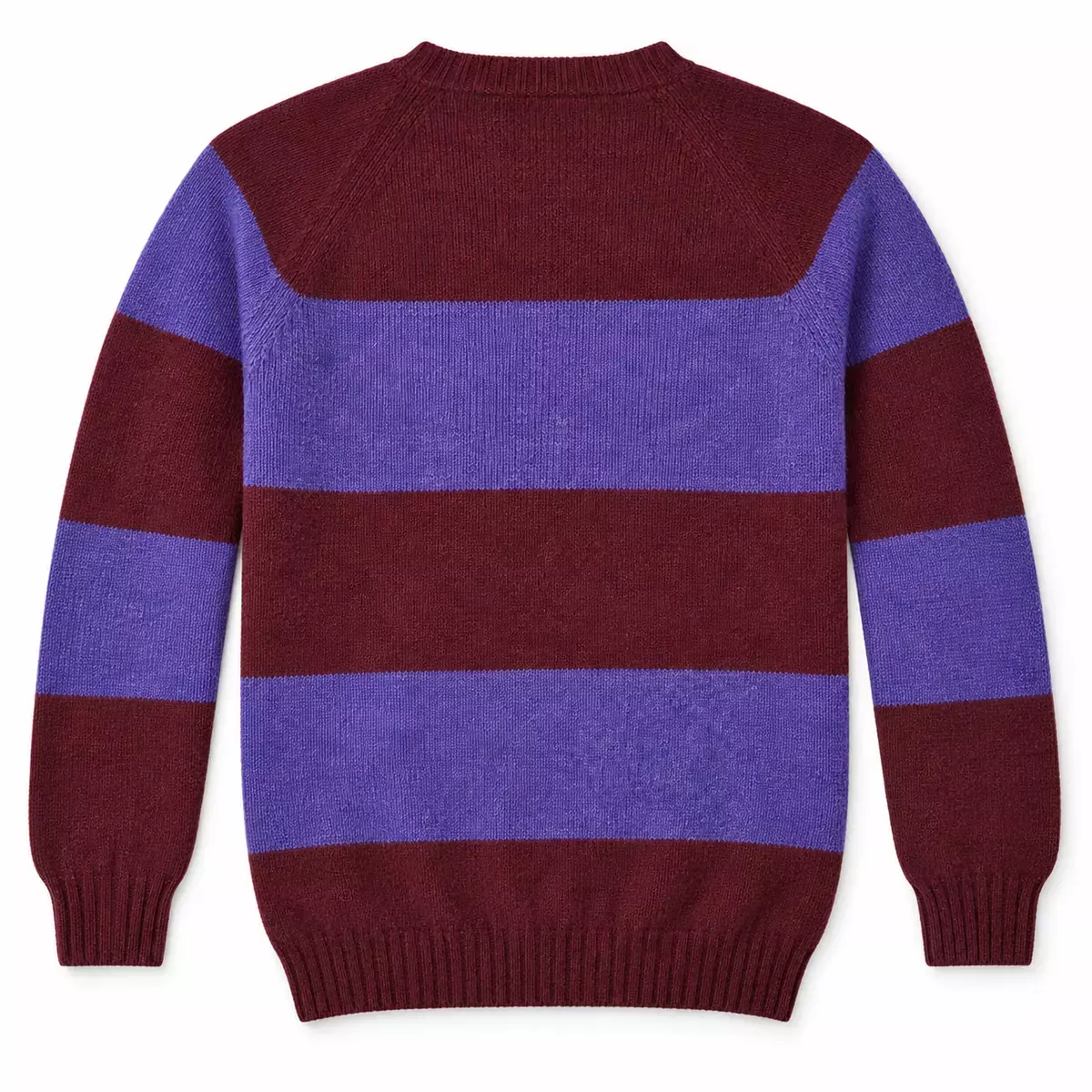 Harley of Scotland Herrenpullover Dunkelrot-Violett gestreift Rückansicht
